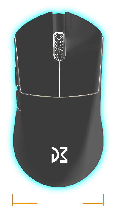 DM9 Wireless Mouse image with width dimension